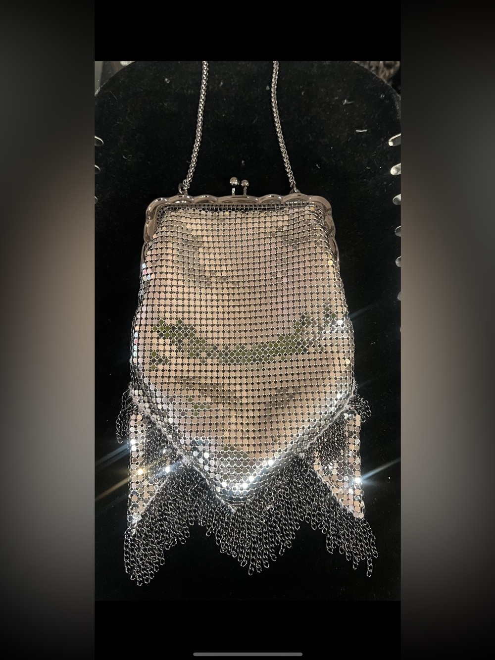 Silver Mesh Evening Bag - Metallic Chainmail Clutch